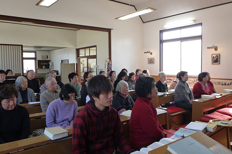 小名浜聖テモテ教会で大阪教区よりの視察団合同聖餐式