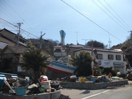 地震後の小名浜の街